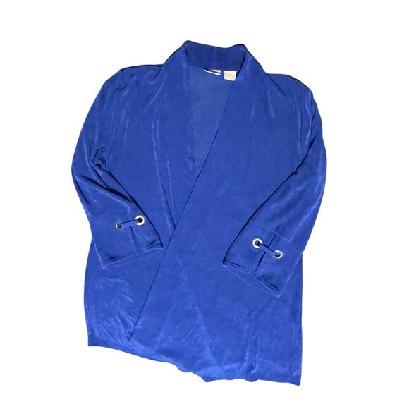 Chico's Travelers 3 Piece Pants Set Slinky Knit Royal Crotto Blue size 12/14 (2) - Picture 9 of 16